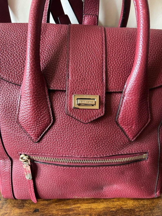 Henri Bendel Rivington Burgundy Leather Convertible Backpack / Purse - Picture 2 of 11